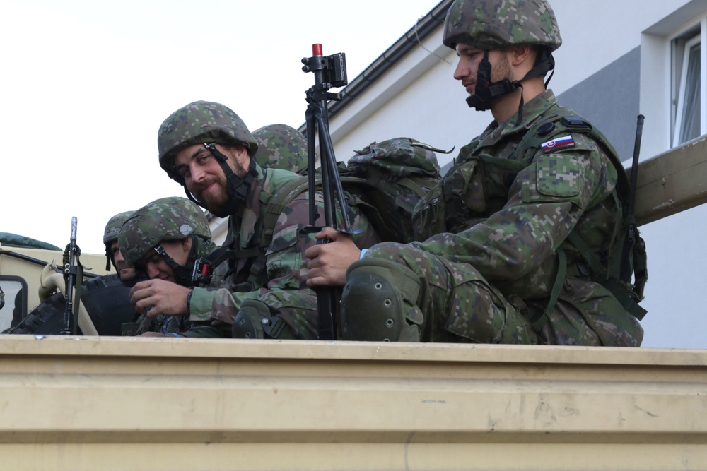 1-7 Cavalry Regiment conducts company training with Slovakian Soldiers