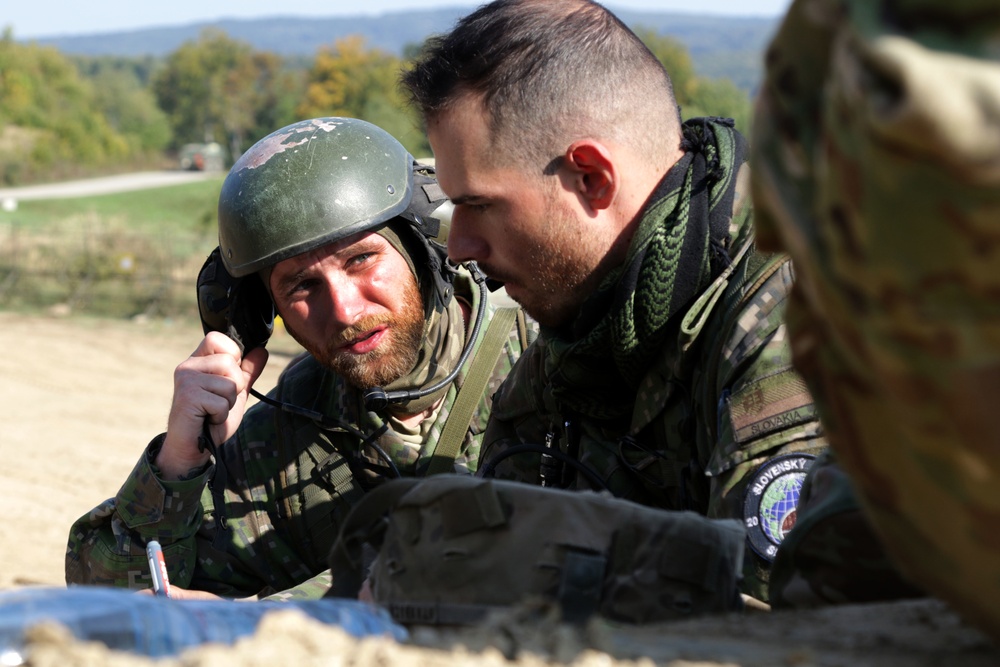 1-7 Cavalry Regiment conducts company training with Slovakian Soldiers