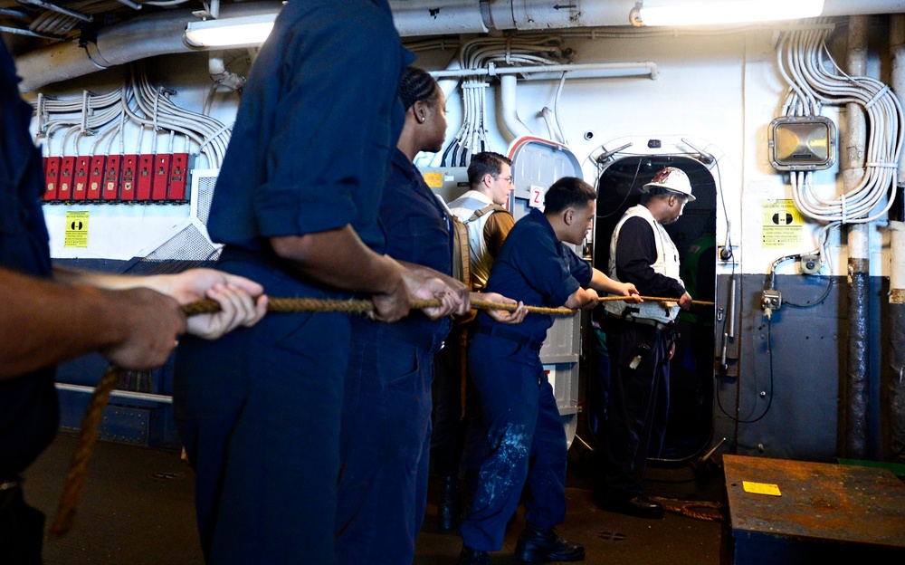 USS Wasp Replenishment at Sea with USNS Washington Chambers