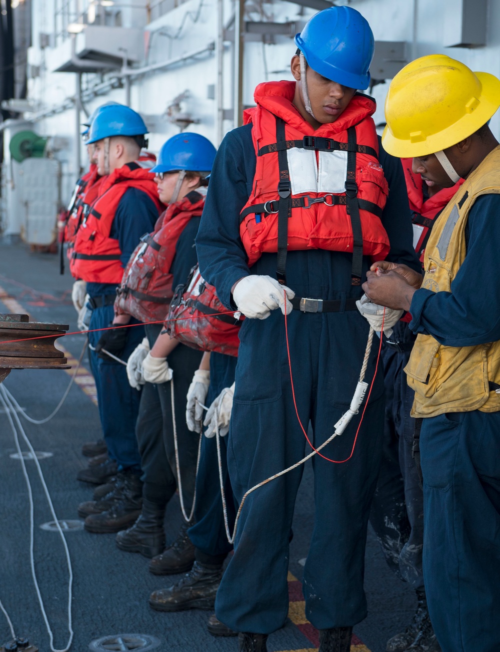 USS Wasp Replenishment at Sea with USNS Washington Chambers