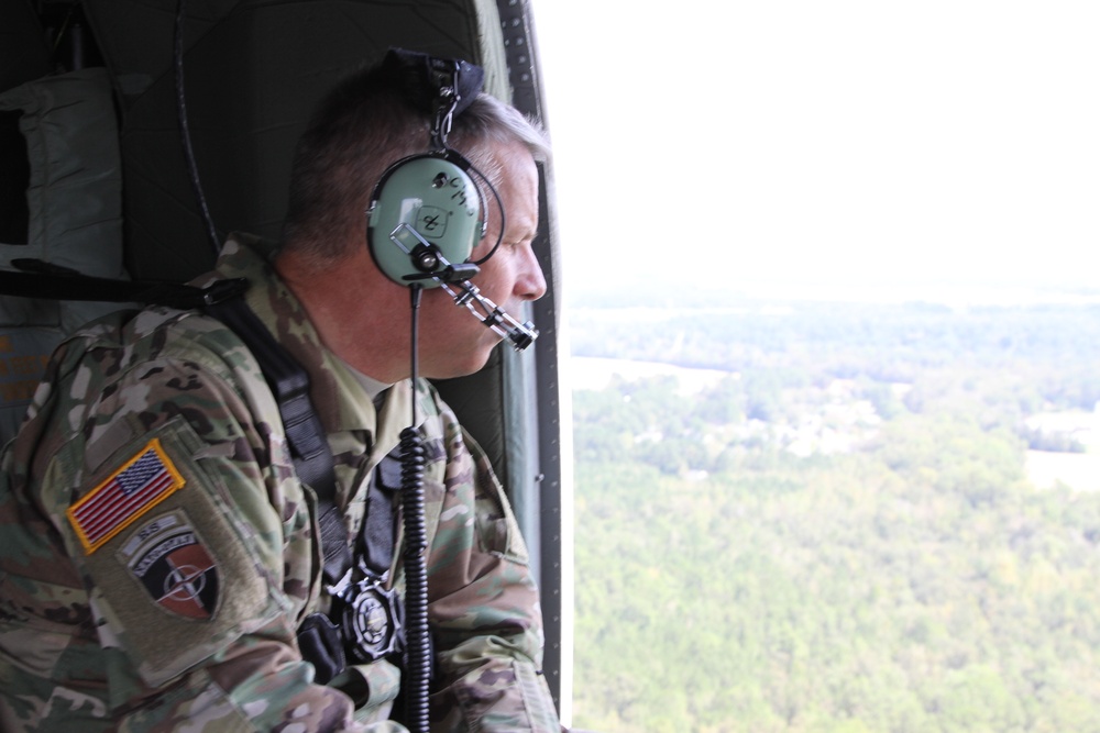 USACE Commanding General and CSM visit NC deployed teammates and survey damage after Florence