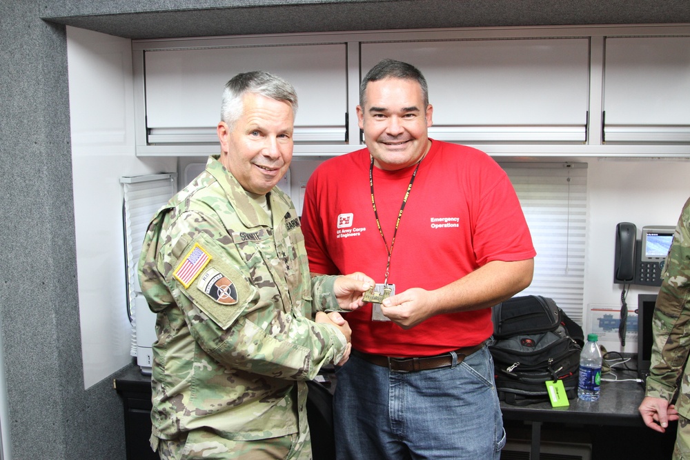 USACE Commanding General and CSM visit NC deployed teammates and survey damage after Florence