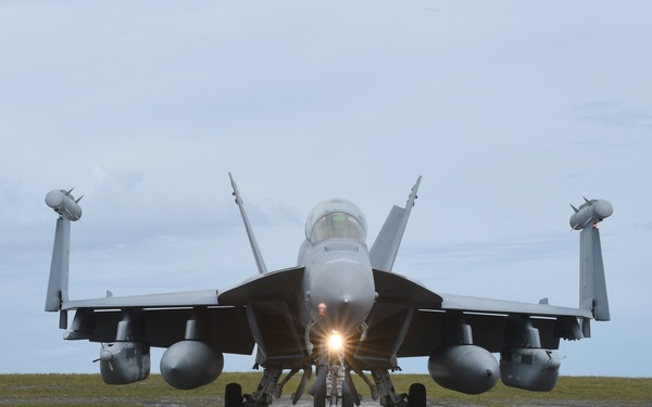 U.S. Navy EA-18G Growler taxis in
