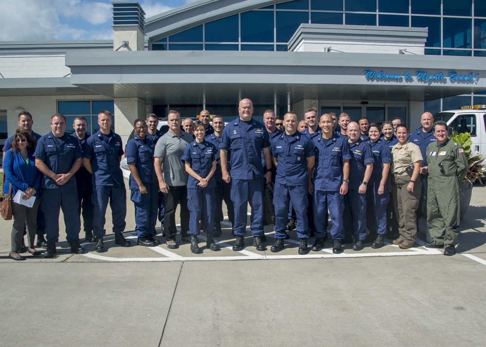 Coast Guard incident commander of Hurricane Florence operations meets with responders in Myrtle Beach, S.C.