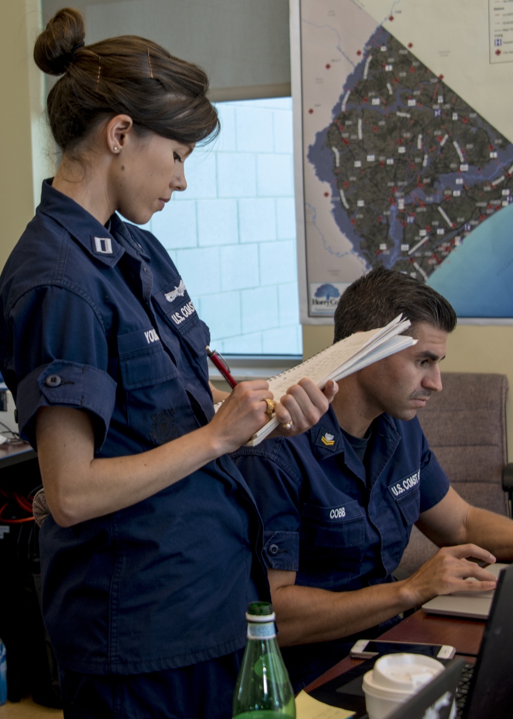 Coast Guard incident commander of Hurricane Florence operations meets with responders in Myrtle Beach, S.C.