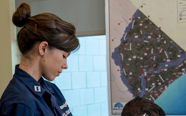 Coast Guard incident commander of Hurricane Florence operations meets with responders in Myrtle Beach, S.C.