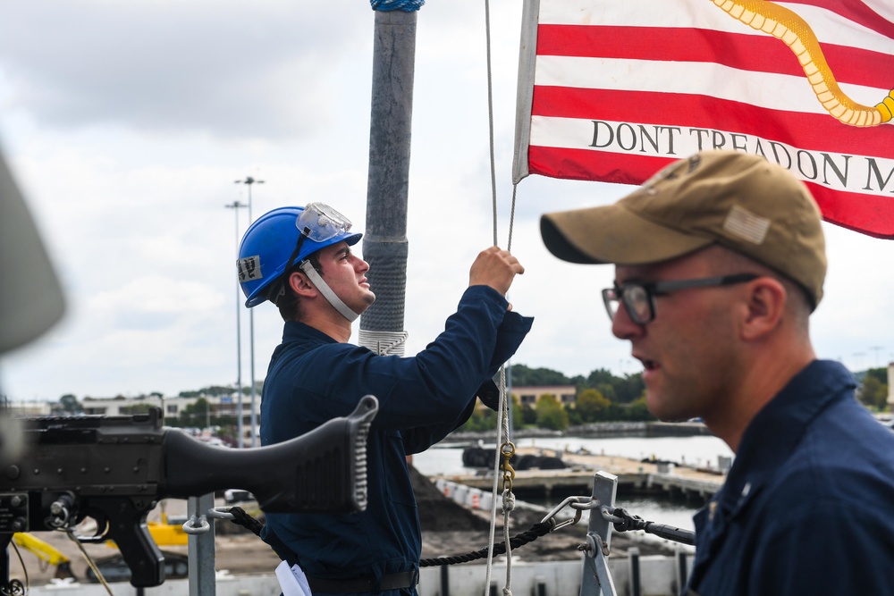 USS Mitscher Departs Naval Station Norfolk