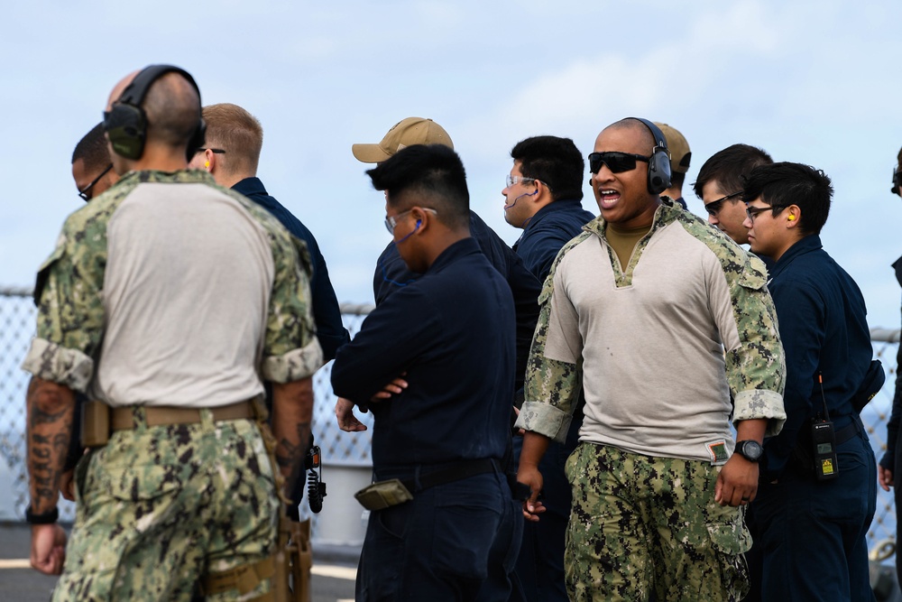 Gun Shoot aboard USS Mitscher