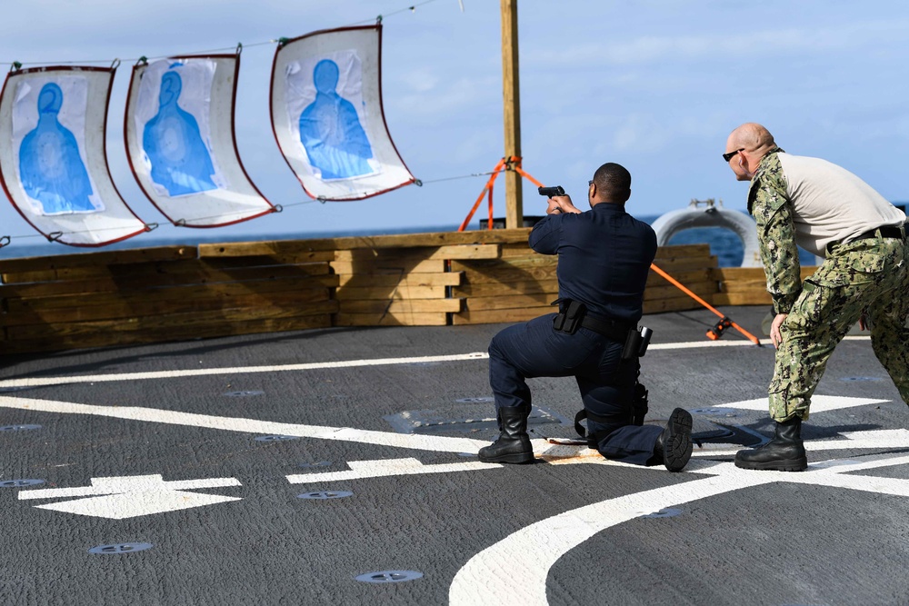 Gun Shoot aboard USS Mitscher