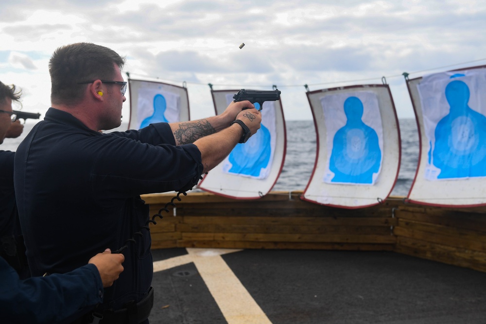 Gun Shoot aboard USS Mitscher