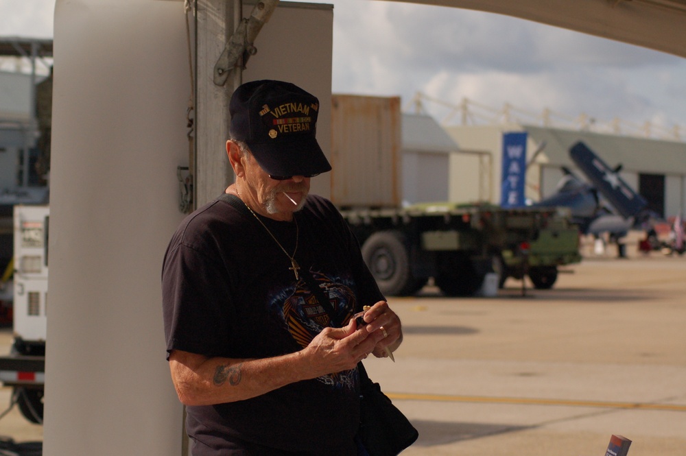 US Navy Vietnam Veteran stops by NHHS Booth