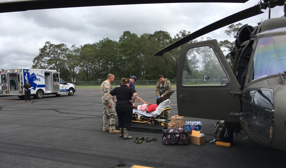 New York Army National Guard Soldiers from Company C 1st Battalion 171 GSAB conduct rescues in North Carolina