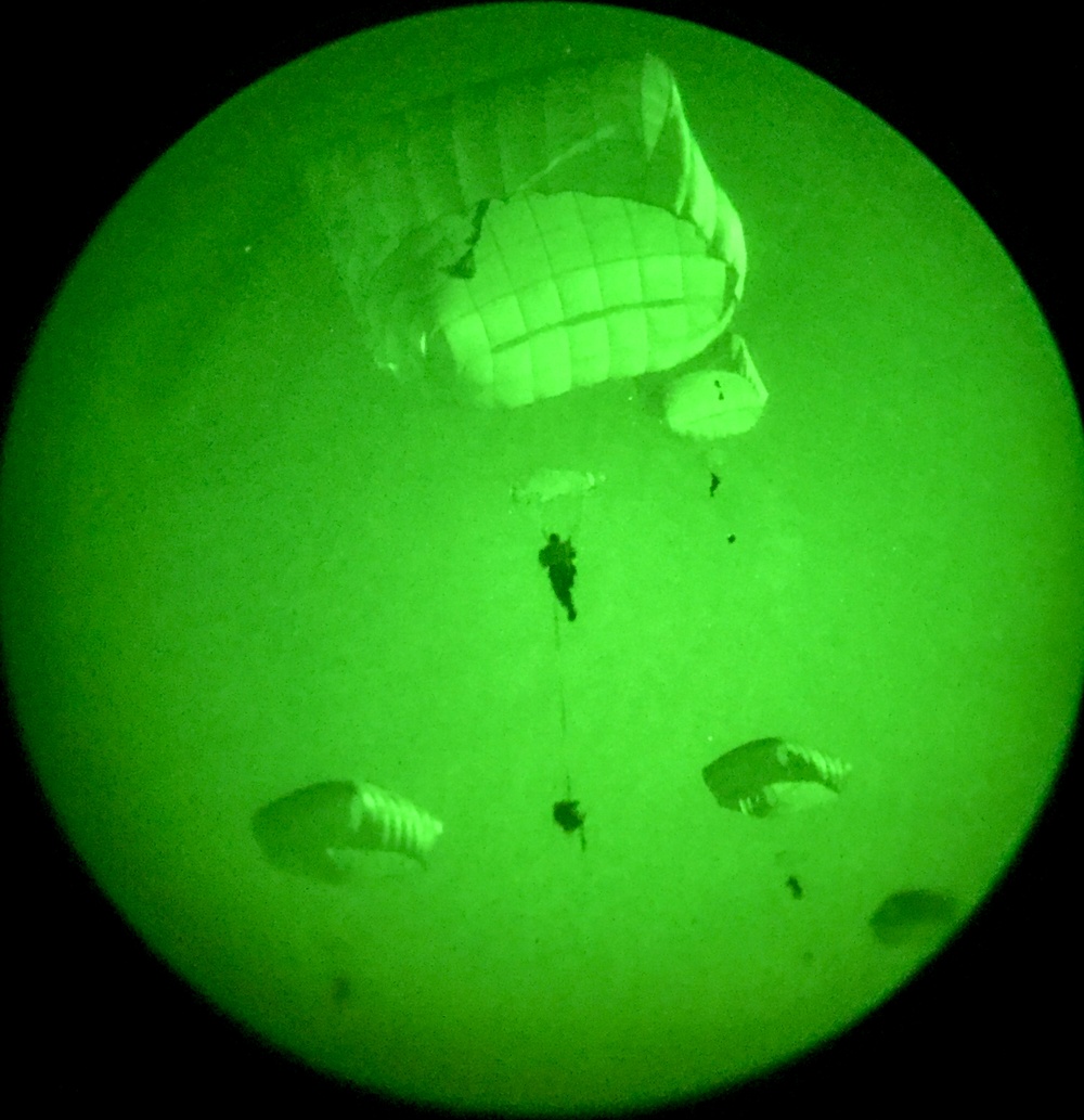 Panther Paratroopers Conduct Nighttime Airborne Operation