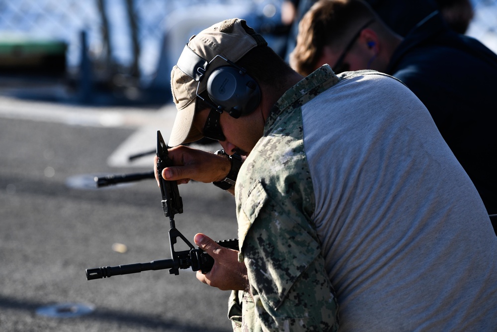 Gun Shoot aboard USS Mitscher
