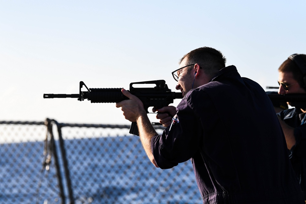 Gun Shoot aboard USS Mitscher