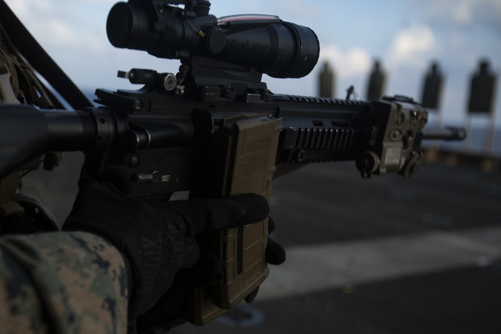 ‘Retreat, Hell!’ Marines refine small-arms proficiency aboard Wasp