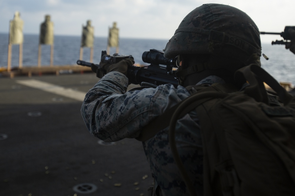 ‘Retreat, Hell!’ Marines refine small-arms proficiency aboard Wasp