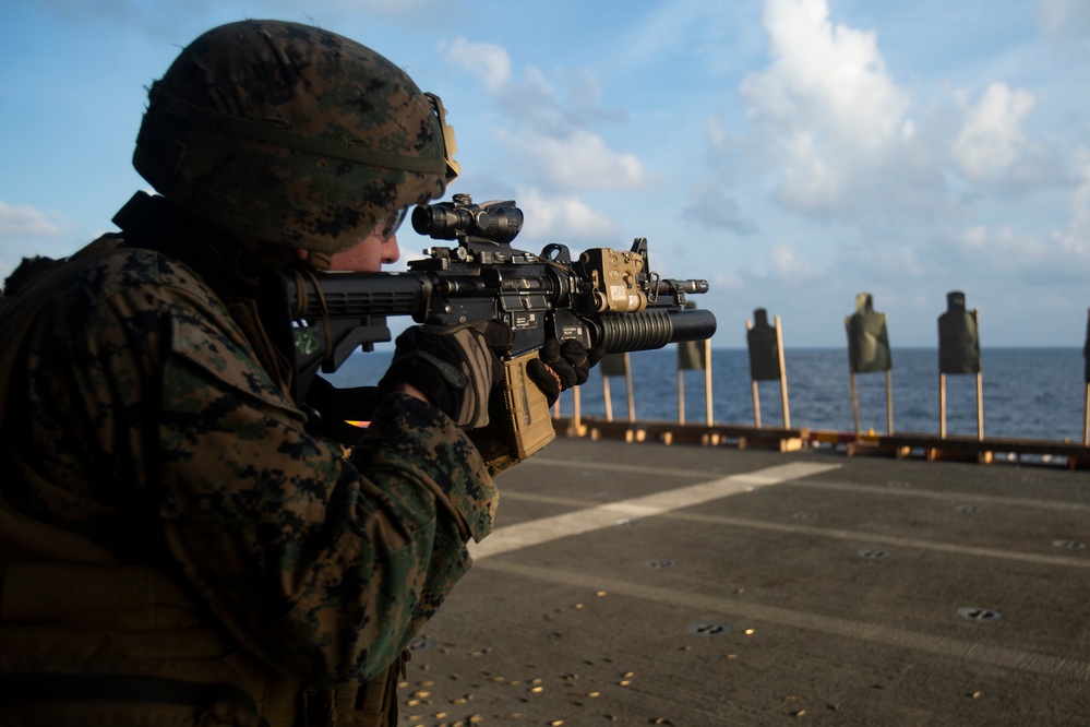 ‘Retreat, Hell!’ Marines refine small-arms proficiency aboard Wasp