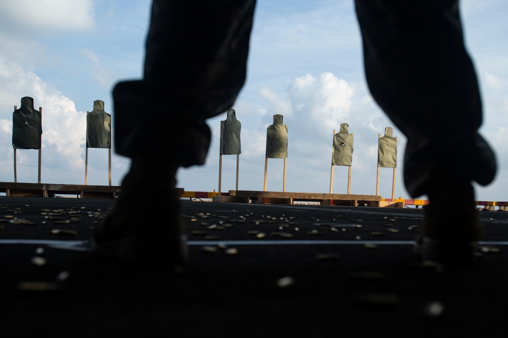 ‘Retreat, Hell!’ Marines refine small-arms proficiency aboard Wasp