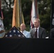 The Vice President, Secretary of the Interior and Deputy Secretary of Defense participate in a flag presentation ceremony