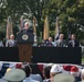 The Vice President, Secretary of the Interior and Deputy Secretary of Defense participate in a flag presentation ceremony