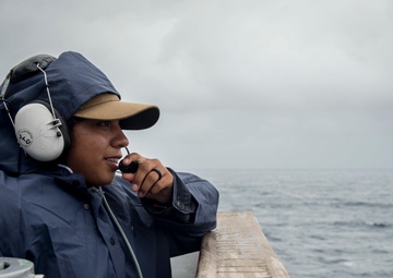 Seaman Delgado Stands Starboard Lookout Watch on Hue City