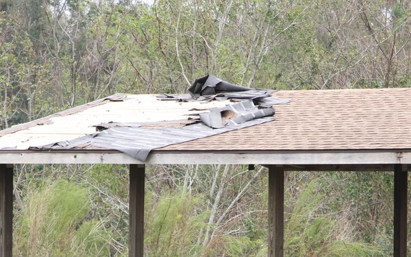 Lock and Dam 1 submerged under the Cape Fear River