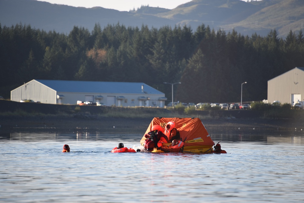 Coast Guard Air Station Kodiak conducts annual aviation water survival training