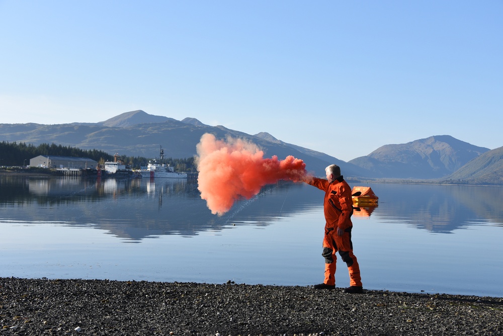 Coast Guard Air Station Kodiak conducts annual aviation water survival training