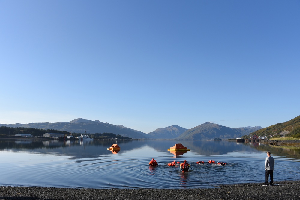 Coast Guard Air Station Kodiak conducts annual aviation water survival training