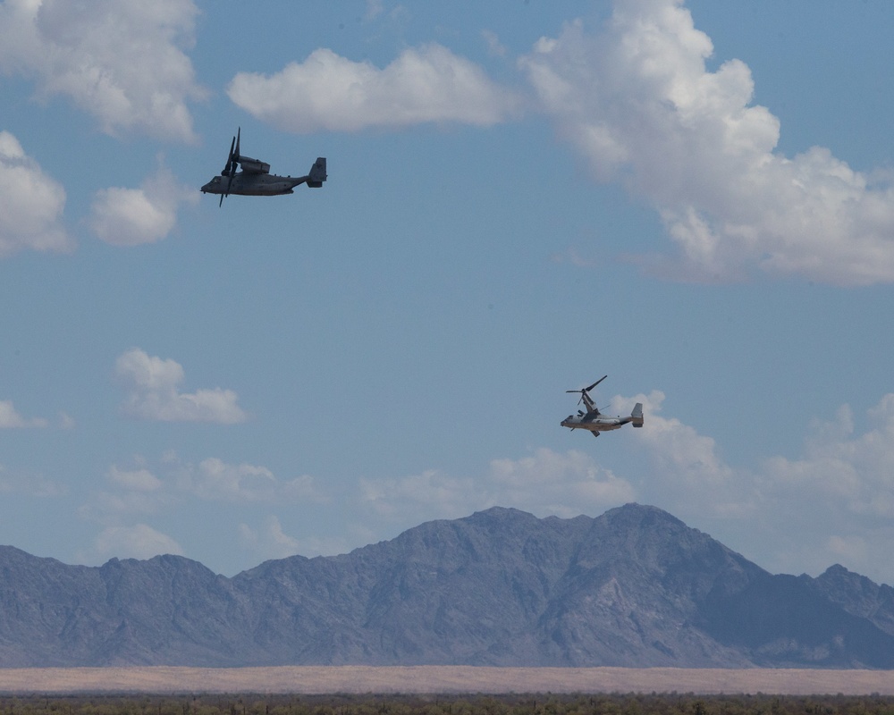 MV-22B Ospreys Conduct Ground Threat Reaction Drills