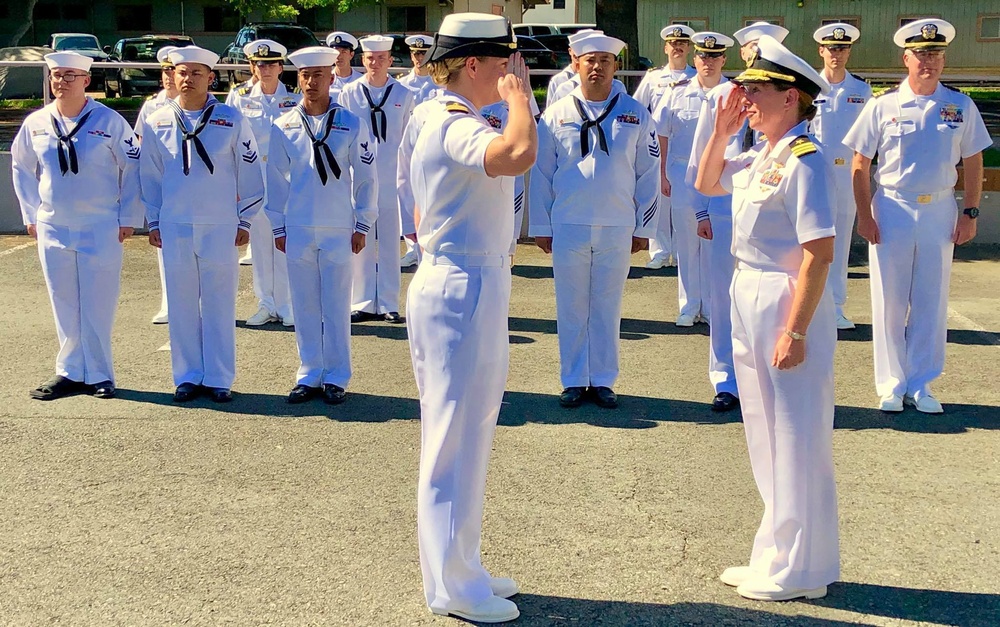 Joint Typhoon Warning Center Conducts Summer Whites Inspection Prior to Change of Command