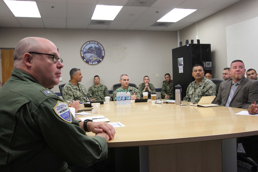 Commander Naval Information Forces, Vice Adm. Brian Brown, meets with Information Warfare Training Group San Diego leadership.