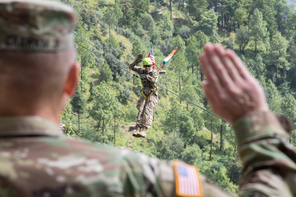 U.S. Soldier reenlists during exercise in India