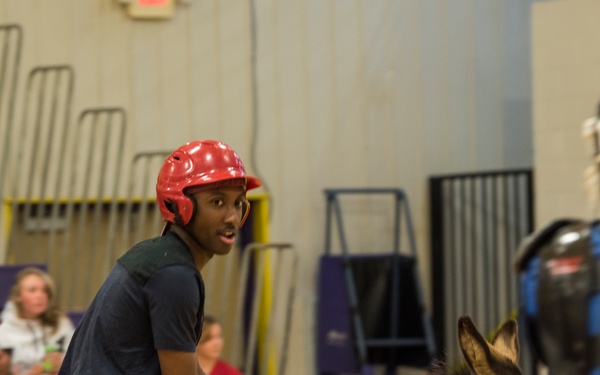 Airmen compete in donkey basketball tournament