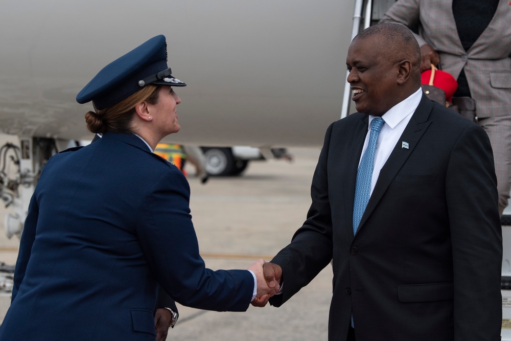 President of Botswana arrives at JBA