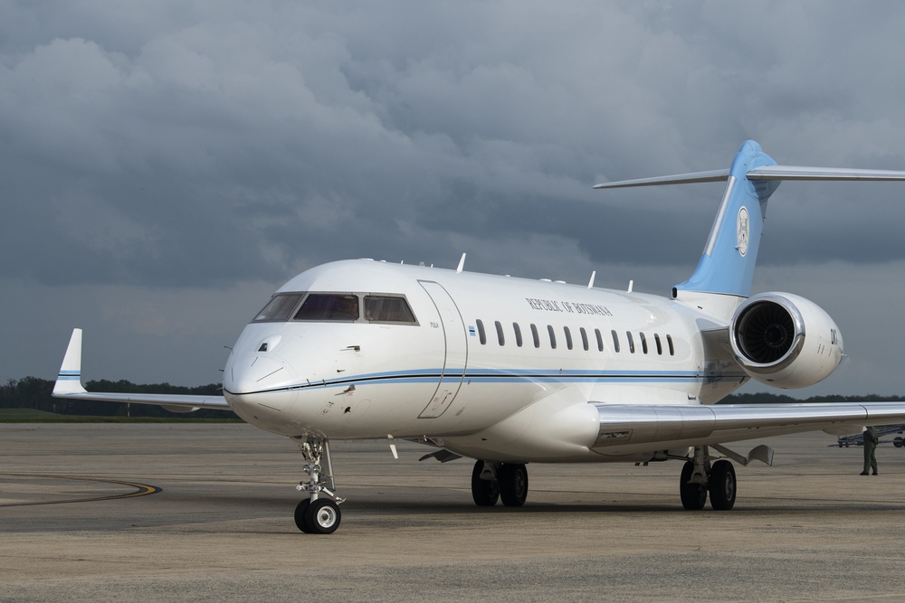 President of Botswana arrives at JBA