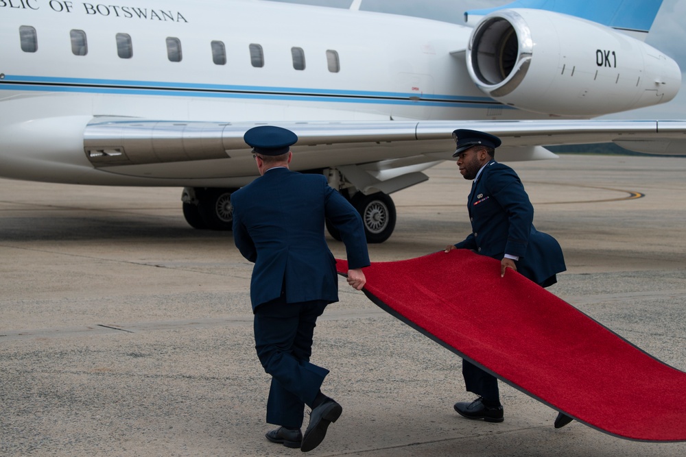 President of Botswana arrives at JBA