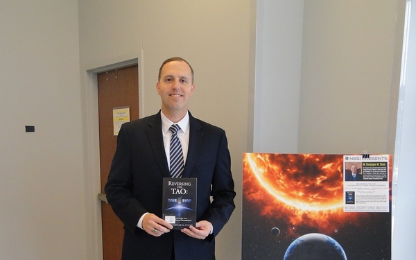 Author Christopher Stone addresses space deterrence at Peterson