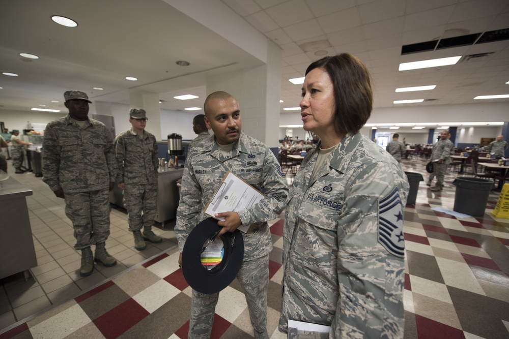 U.S. Chief Master Sgt. JoAnne S. Bass, 2nd Air Force Command Chief distinguished visit