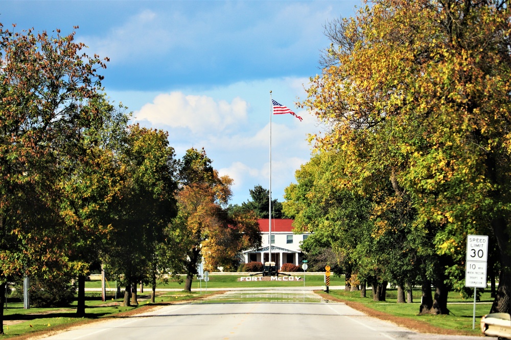 Fall Colors and the American Flag at Fort McCoy