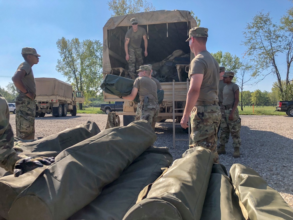 38th ID arrives at Camp Atterbury for warfighter exercise
