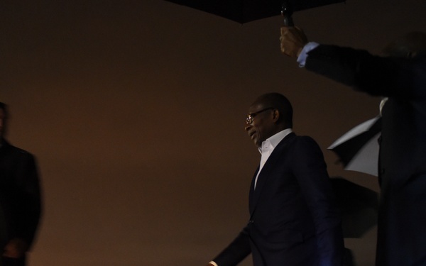 89th AW Officials Greet Benin President