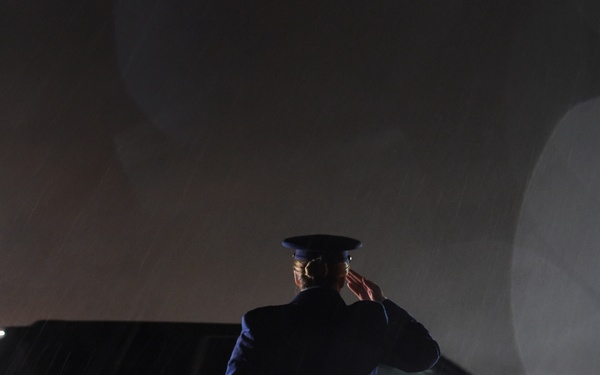 89th AW Officials Greet Benin President