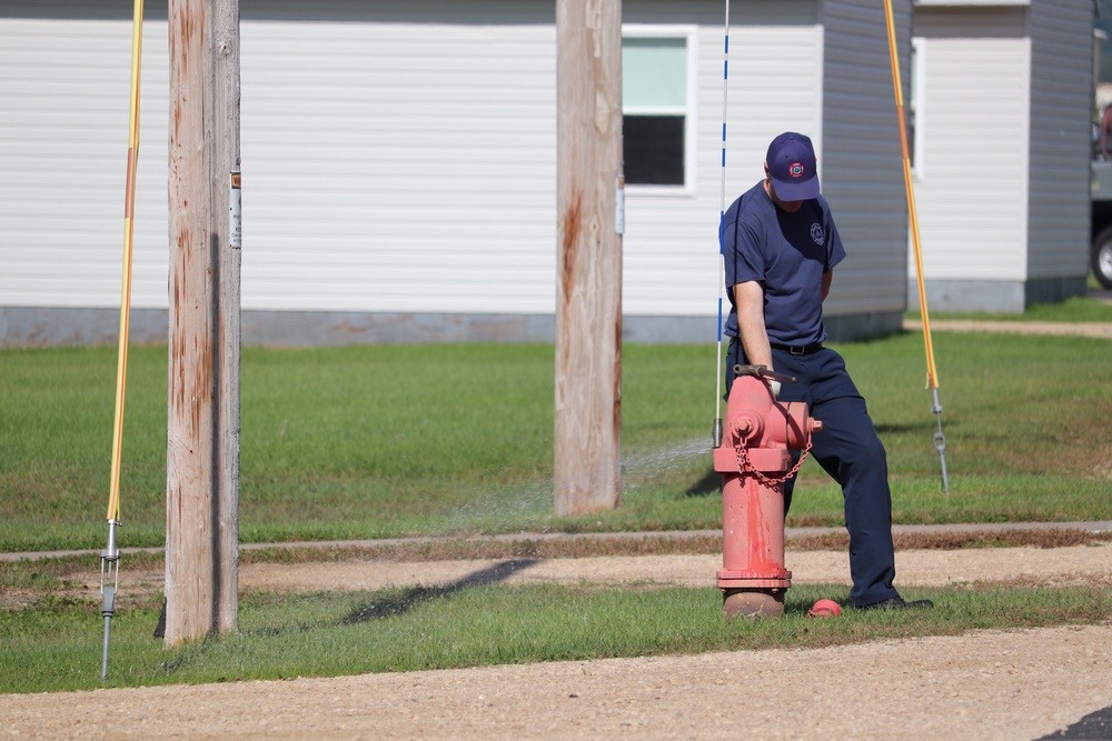 Fort McCoy firefighters flush hydrants around installation