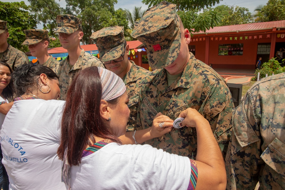SPMAGTF-SC conducts closing ceremony for school project in San Benito, Guatemala