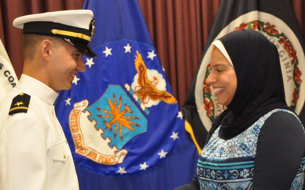 NSWC Civilian Engineer Commissioned into the Naval Reserve, Honored for Academic Achievement