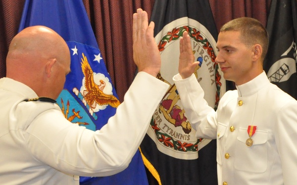 NSWC Civilian Engineer Commissioned into the Naval Reserve, Honored for Academic Achievement