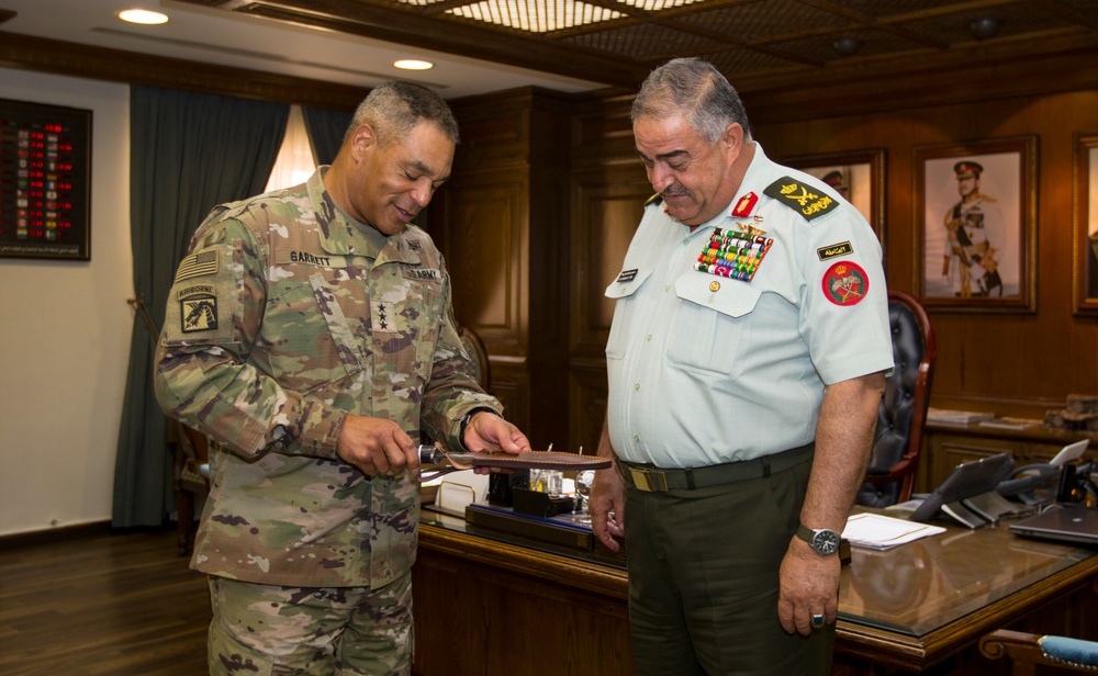 U.S. Army Lt. Gen. Michael X. Garrett, U.S. Army Central commander, visits with Soldiers, Key Leaders in Jordan