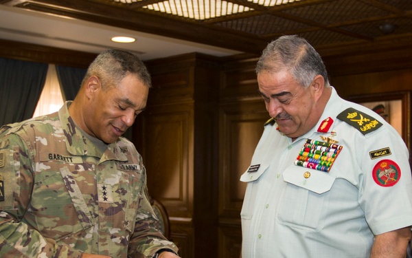 U.S. Army Lt. Gen. Michael X. Garrett, U.S. Army Central commander, visits with Soldiers, Key Leaders in Jordan